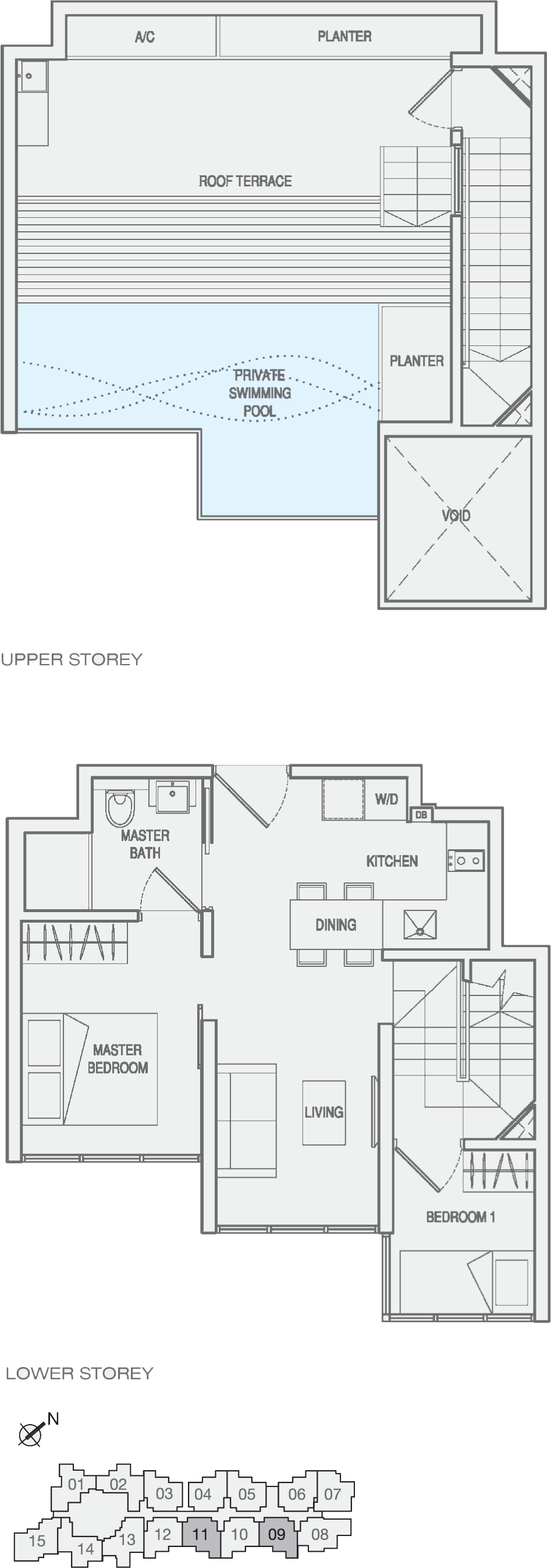 Type 2-Bedroom-Type-PH1(m) Penthouse Floor Plan