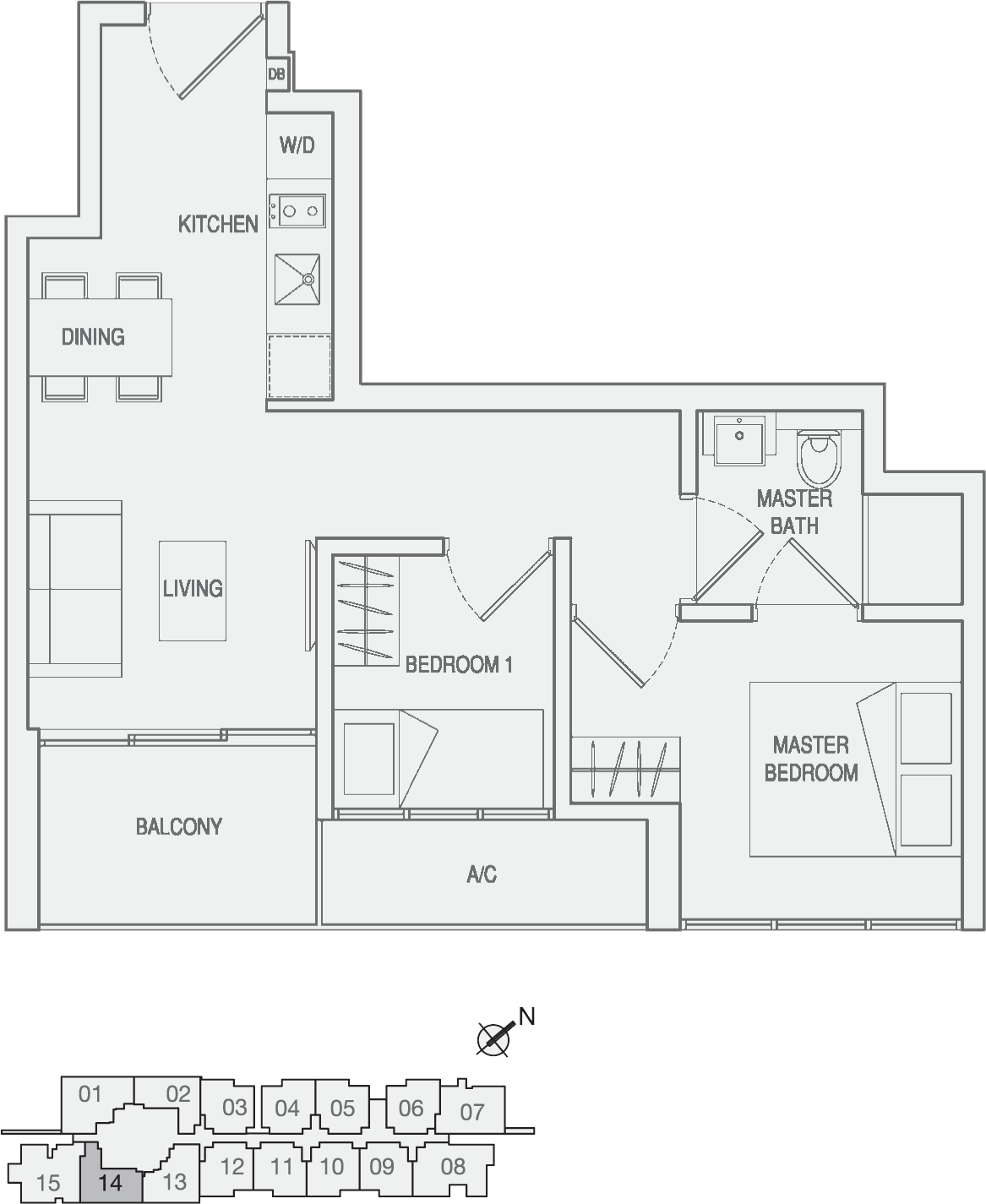 Type Type-A4 2 Bedroom Floor Plan