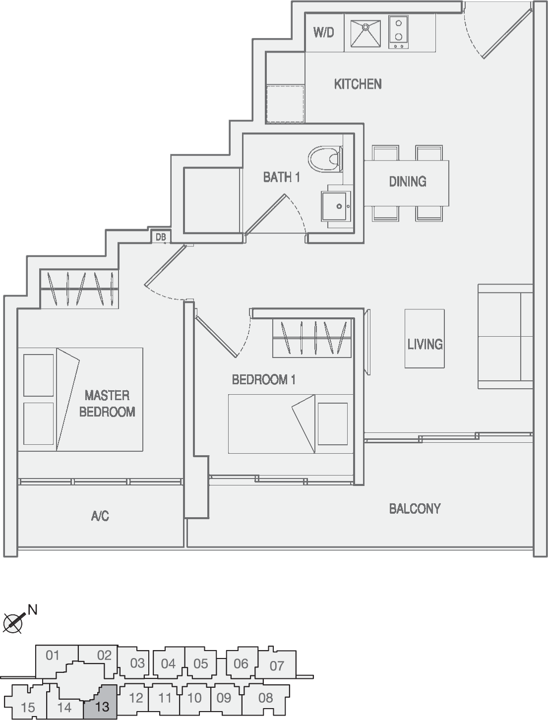 Type Type-A5 2 Bedroom Floor Plan