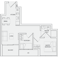 Type A4 2-Bedroom Floor Plan