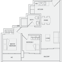 Type A5 2-Bedroom Floor Plan