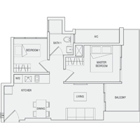 Type A6 2-Bedroom Floor Plan