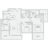 Type B2 3-Bedroom Floor Plan