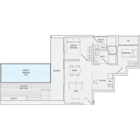 Type C8 2-Bedroom-with-Balcony Floor Plan