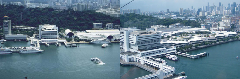Singapore Harbour Front, then and now